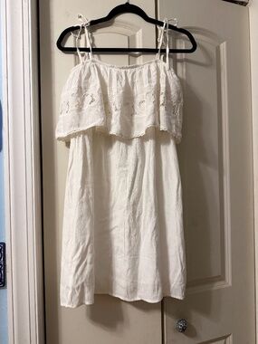 L*Space White Crochet Jaclyn Smocked Mini Dress size small, NWT